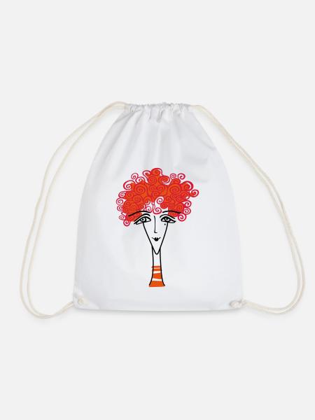 Woman's face - Drawstring Bag - white