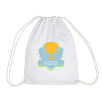 Une belle tête de vainqueur - Humour - Drôle - Sac de sport léger - blanc - Devant