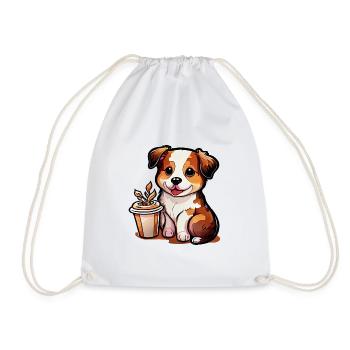 Doggy with coffee: the perfect companion - Drawstring Bag - white - Front