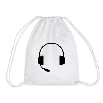 Casque avec micro - Sac de sport léger - blanc - Devant