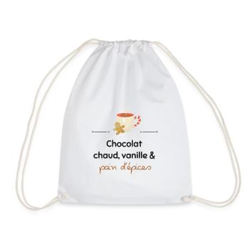 Chocolat chaud, vanille & pain d'épices | Cadeau - Sac de sport léger - blanc - Devant
