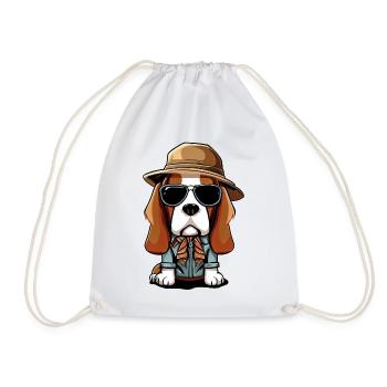 Beagle der Wanderer - Turnbeutel - Weiß - Vorne