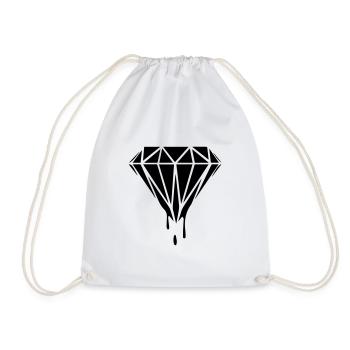 Diamand Black - Drawstring Bag - white - Front