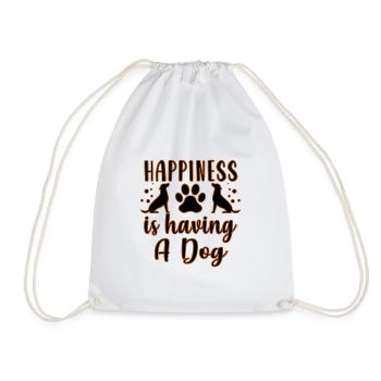 Happiness is having a Dog - Turnbeutel - Weiß - Vorne