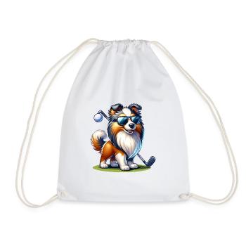 Sheltie Shetland Sheepdog Golfeur Chiens de golf - Sac de sport léger - blanc - Devant