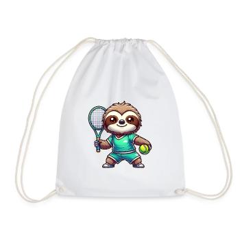 Conception de joueur de tennis paresseux mignon - Sac de sport léger - blanc - Devant