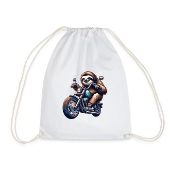 Vintage Sloth Biker Motorcycle Racer - Turnbeutel - Weiß - Vorne