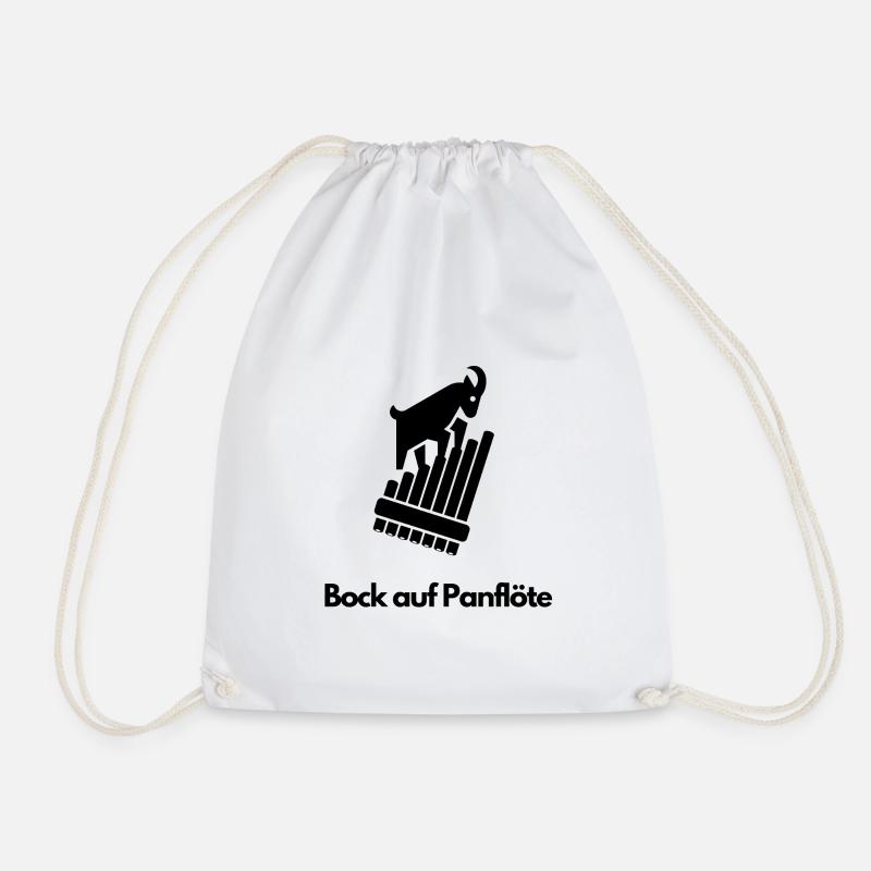 Bock auf Panflöte – Lustiges Design - Turnbeutel - Weiß