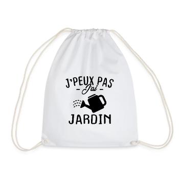 J'peux pas j'ai jardin / Cadeau retrait jardin - Sac de sport léger - blanc - Devant