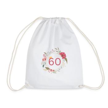 Numéro 60, Jolie couronne de fleurs - Sac de sport léger - blanc - Devant