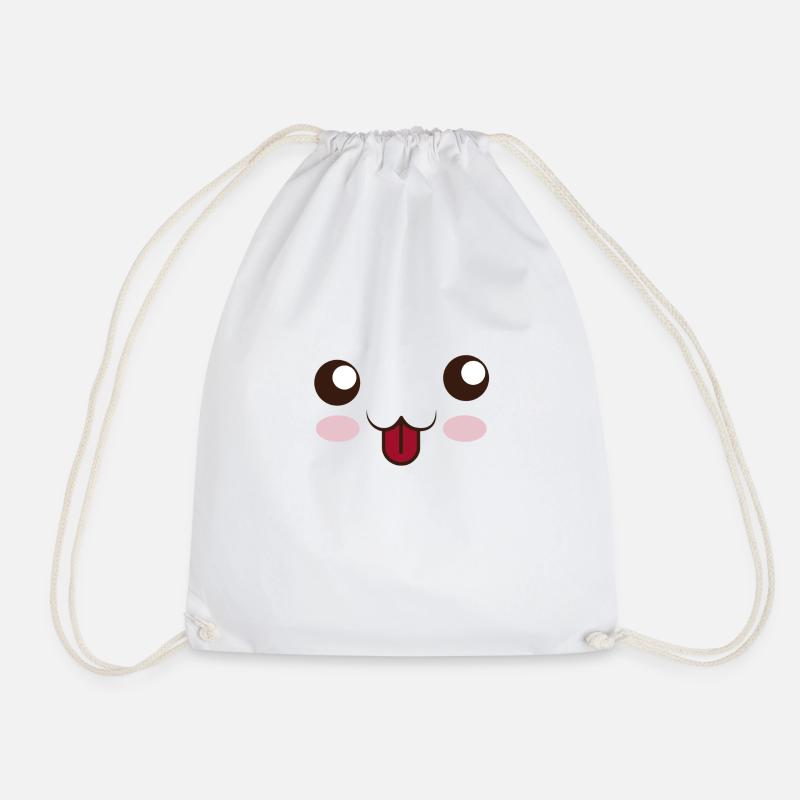 Kawaii Gesicht - Turnbeutel - Weiß