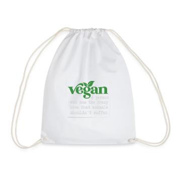 Vegan Fleischlos Tierlieb & Veganer - Turnbeutel - Weiß - Vorne