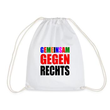gemeinsam gegen rechts - Turnbeutel - Weiß - Vorne