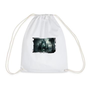 Château dans la nuit - style gothique - Sac de sport léger - blanc - Devant