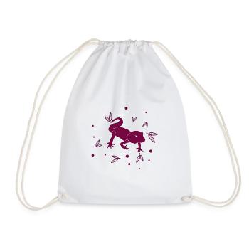 Salamander - Amphibian Animal - Drawstring Bag - white - Front