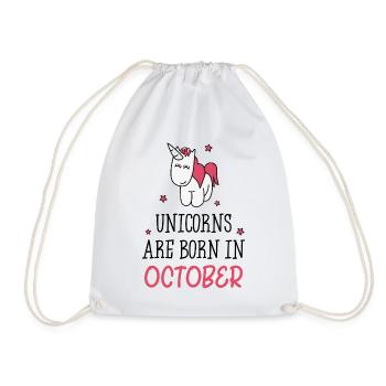 Unicorns are born in October - Turnbeutel - Weiß - Vorne