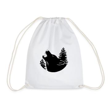 Wolf - Protection de la nature - Protection des animaux - Sac de sport léger - blanc - Devant