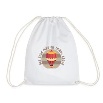 Heißluftballon & Ballon Fahrer Geschenk - Turnbeutel - Weiß - Vorne
