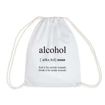 Alcohol (Alkohol) Definition Dictionary - Turnbeutel - Weiß - Vorne