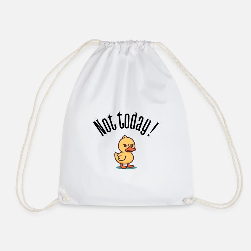 Nicht heute! Grumpy Duck Attitüde-T-Shirt - Turnbeutel - Weiß