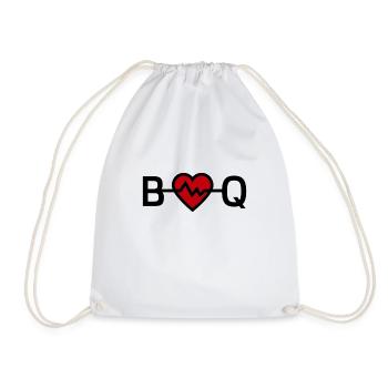 ''BBQ'' is my heart - Drawstring Bag - white - Front