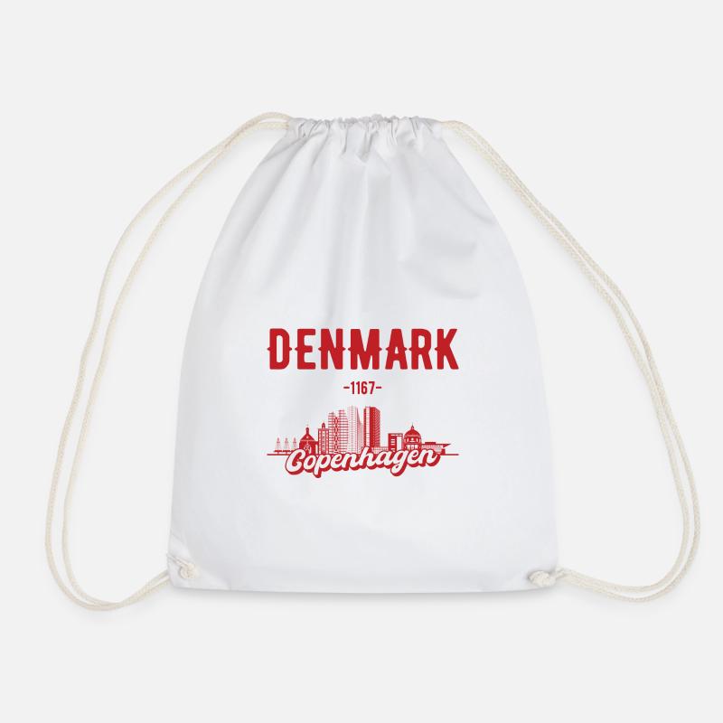 Copenhagen Denmark Home Gift - Drawstring Bag - white