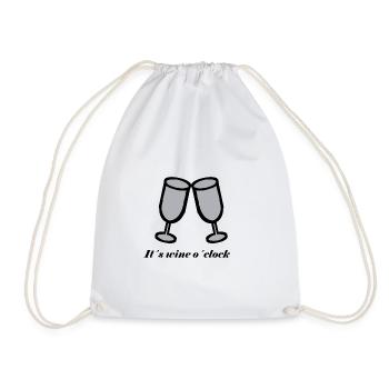 Weinzeit Wein Weißwein Genuß Geschenk Geschenkidee - Turnbeutel - Weiß - Vorne