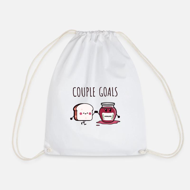 Couple Goals Toast und Marmelade - Turnbeutel - Weiß