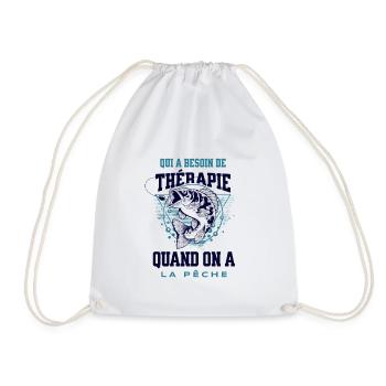 Cadeau pêcheur besoin de thérapie humour - Sac de sport léger - blanc - Devant