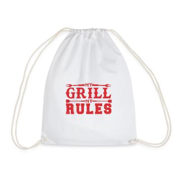 Lustiger Grill-Spruch I Grillen Motiv - Turnbeutel - Weiß - Vorne