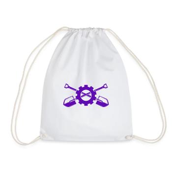 Excavator - Bucket - Drawstring Bag - white - Front