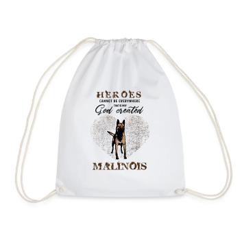Belgian shepherd Malinois - Drawstring Bag - white - Front