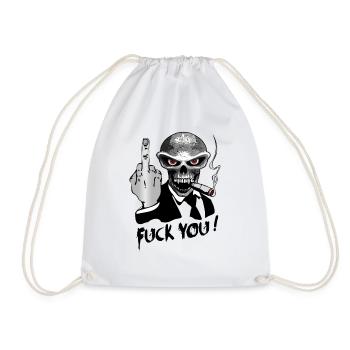 fuck_you_skull - Sac de sport léger - blanc - Devant