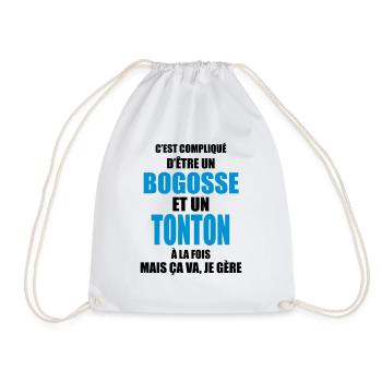 c'est compliqué d'être un bogosse et un tonton - Sac de sport léger - blanc - Devant