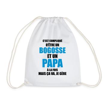 c'est compliqué d'être un bogosse et un papa - Sac de sport léger - blanc - Devant