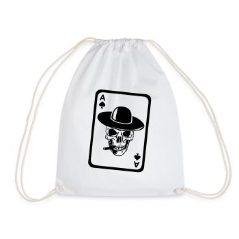 poker tete mort as skull dead card carte - Sac de sport léger - blanc - Devant