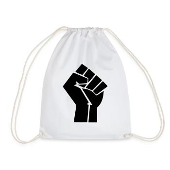 poing levé - Sac de sport léger - blanc - Devant