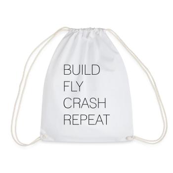 FPV Build Fly Crash Repeat - Turnbeutel - Weiß - Vorne