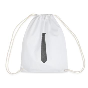 Grey Tie - Drawstring Bag - white - Front
