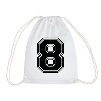 8_number_8_(s31) - Drawstring Bag - white - Front