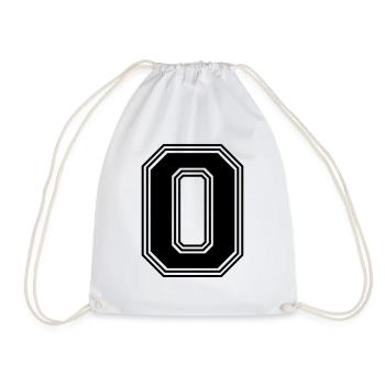 O_letter_O_(w31) - Drawstring Bag - white - Front