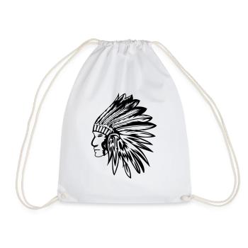 indianer_001 - Drawstring Bag - white - Front