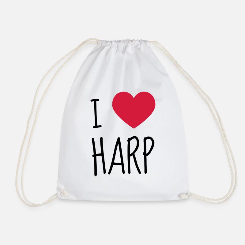 Harp - Harpe - Harfe - Music - Musique - Drawstring Bag - white
