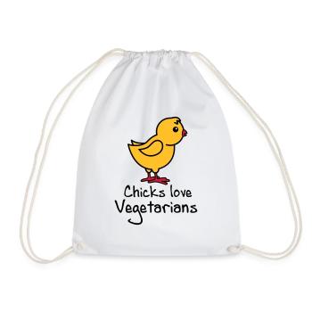 vegetarians - Drawstring Bag - white - Front