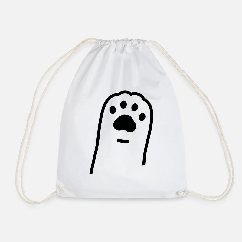 Cat Paw - Drawstring Bag - white