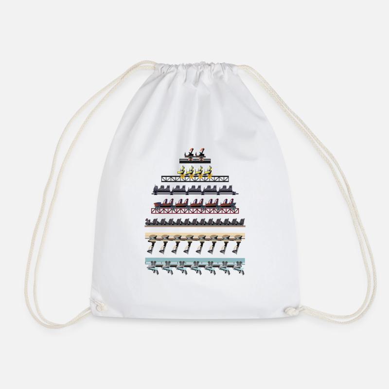 Alton Towers Coaster Trains - Drawstring Bag - white