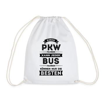 Busfahrer Omnibus Reisebus Geschenk Spruch - Turnbeutel - Weiß - Vorne