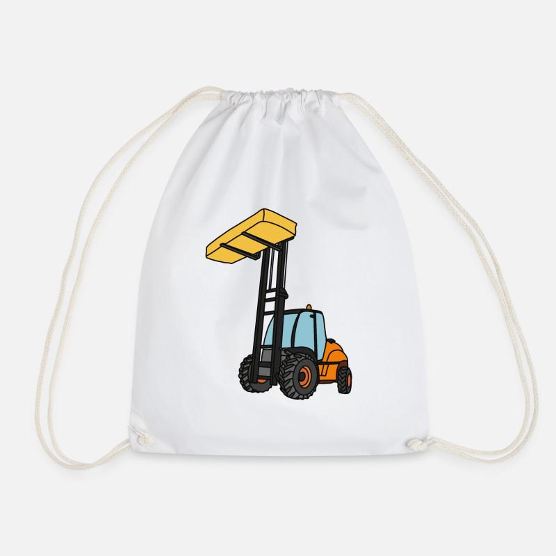 The forklift - Drawstring Bag - white