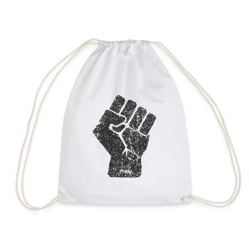 Raised Fist symbol - Drawstring Bag - white - Front