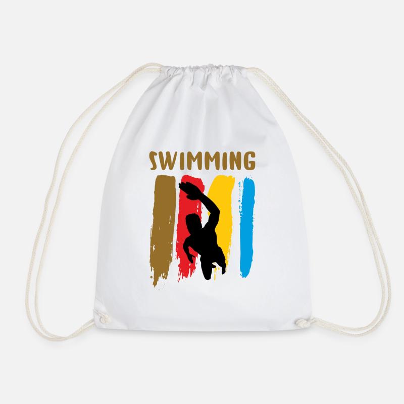 swimming - Drawstring Bag - white